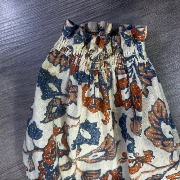 Faherty Linen Floral Blouse Long Sleeve Peasant Top Size S - Picture 7 of 9